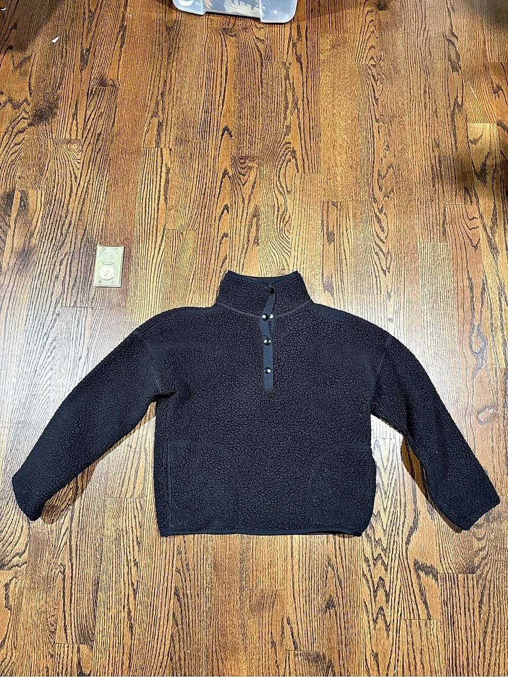 J.Crew Black Fleece Half-Zip Pullover Size Small